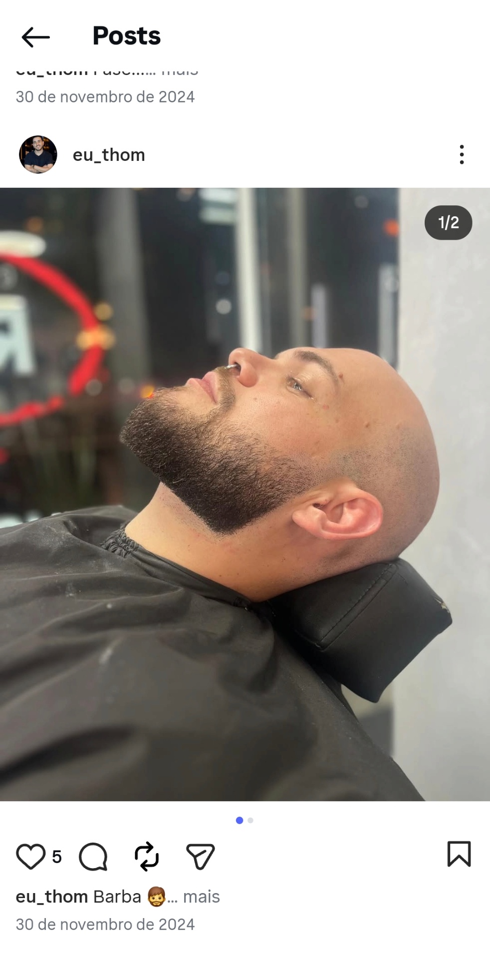 Barba desenhada por Thomas